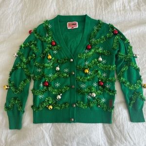 Tipsy Elves Ugly Christmas Sweater - Gaudy Garland Cardigan